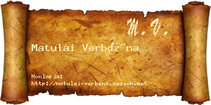 Matulai Verbéna névjegykártya